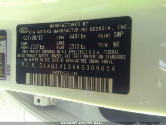5XXGT4L36KG309654 KIA Optima S
