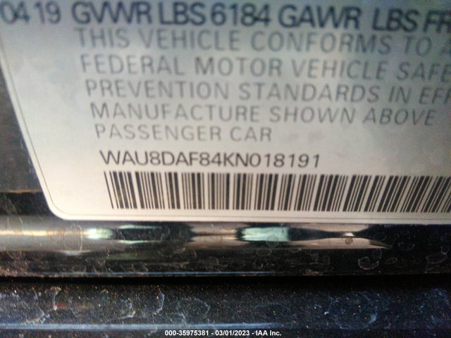 2019 Audi A8, VIN: WAU8DAF84KN018191