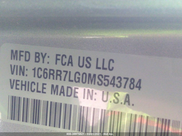 2021 Ram 1500, VIN: 1C6RR7LG0MS543784