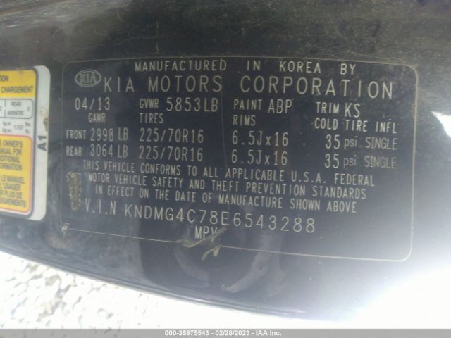 KNDMG4C78E6543288 KIA SEDONA LX