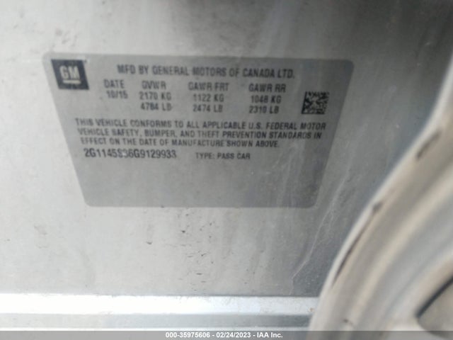 Chevrolet IMPALA LTZ 2016 2G1145S36G9129933 Image 9