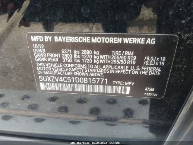 5UXZV4C51D0B15771 BMW X5 Xdrive35i