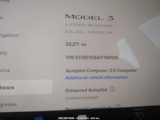 Tesla Model 3 Long Range 2018 5YJ3E1EB4JF149125 Image 7