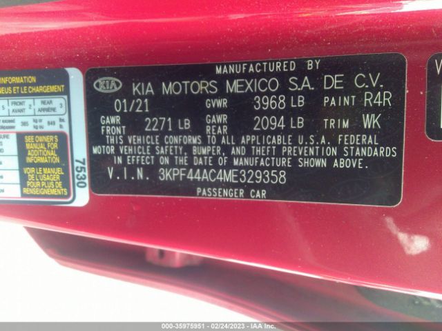 3KPF44AC4ME329358 KIA FORTE GT