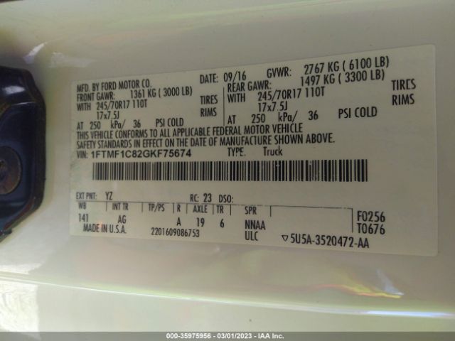 1FTMF1C82GKF75674 Ford F-150 Xl/xlt