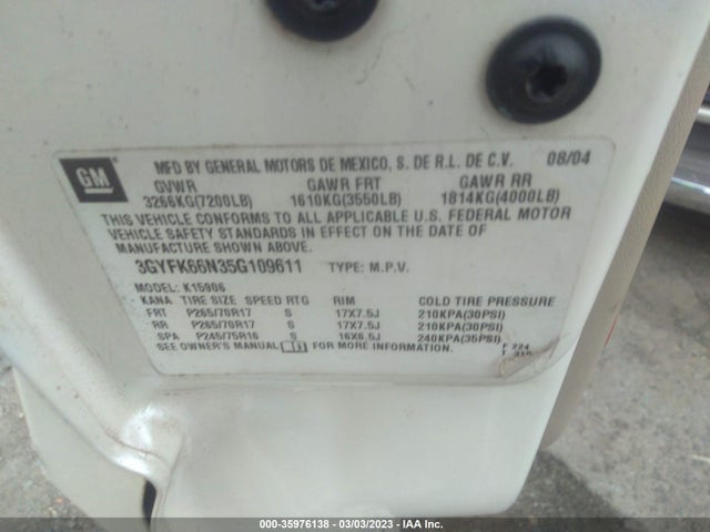 Cadillac ESCALADE ESV 2005 3GYFK66N35G109611 Image 9