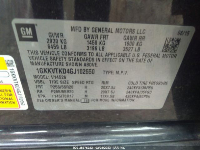 1GKKVTKD4GJ102650 GMC Acadia Denali