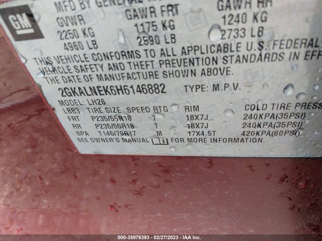 GMC Terrain Sle 2017 2GKALNEK6H6146882 Image 10