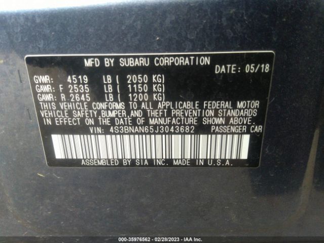4S3BNAN65J3043682 Subaru Legacy Limited