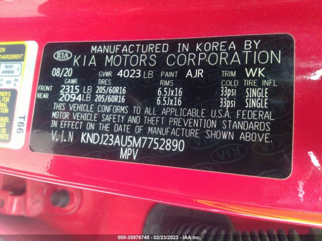 KNDJ23AU5M7752890 KIA SOUL S