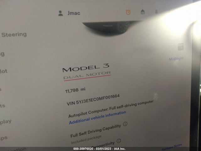 Tesla Model 3 Performance 2021 5YJ3E1EC0MF001664 Image 7