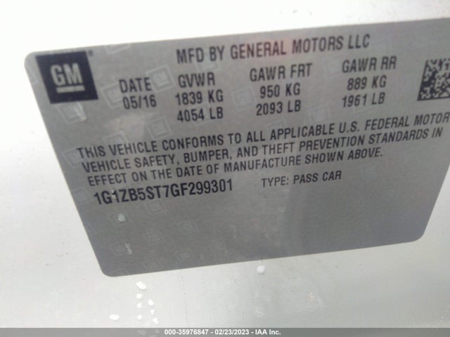 Chevrolet MALIBU LS 2016 1G1ZB5ST7GF299301 Image 10