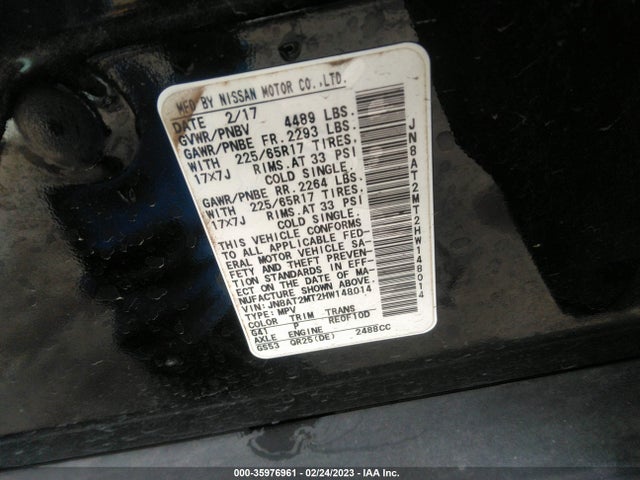 Nissan ROGUE S 2017 JN8AT2MT2HW148014 Image 11