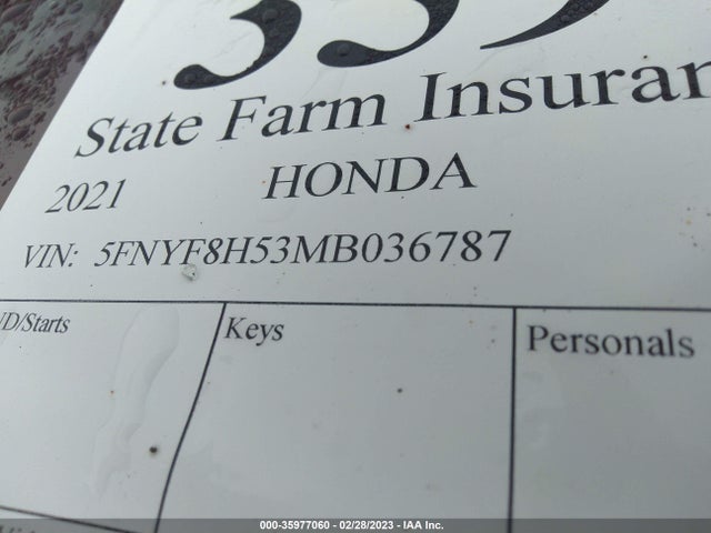 Honda Passport Ex-l 2021 5FNYF8H53MB036787 Image 10