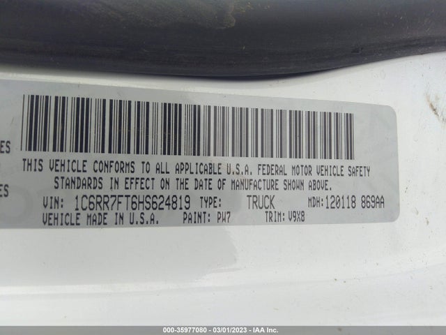 2017 Ram 1500, VIN: 1C6RR7FT6HS624819
