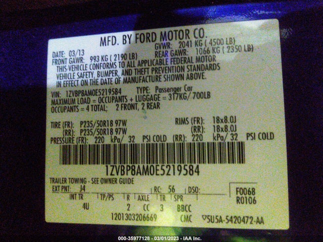 Ford Mustang V6 2014 1ZVBP8AM0E5219584 Image 10