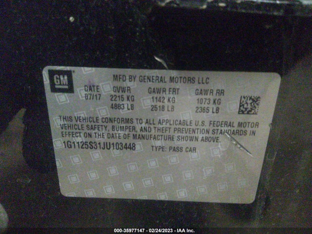 Chevrolet Impala Premier 2018 1G1125S31JU103448 Image 10