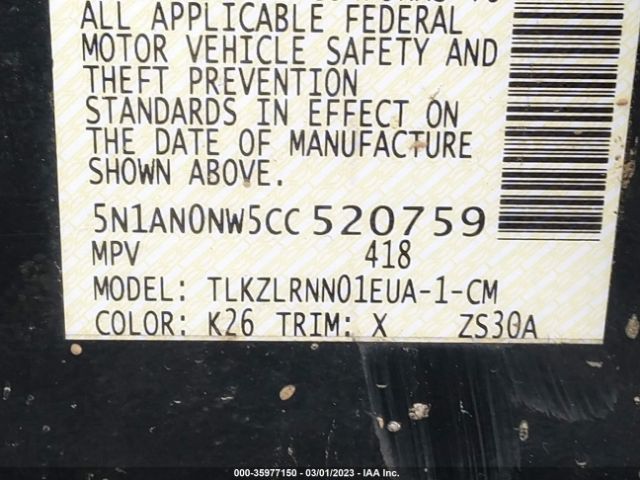5N1AN0NW5CC520759 Nissan Xterra S