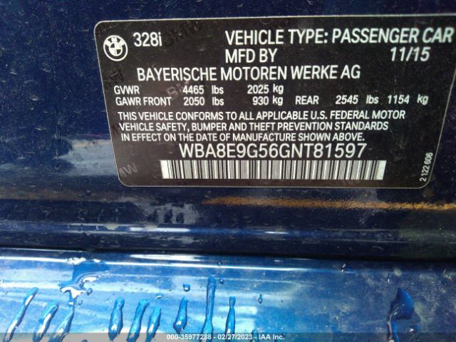 WBA8E9G56GNT81597 BMW 3 Series 328i