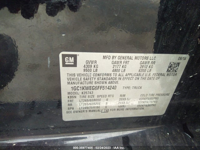 Chevrolet Silverado 2500hd Ltz 2015 1GC1KWEG6FF514240 Image 10