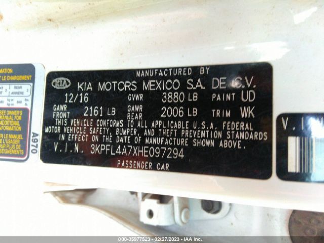 3KPFL4A7XHE097294 KIA FORTE S