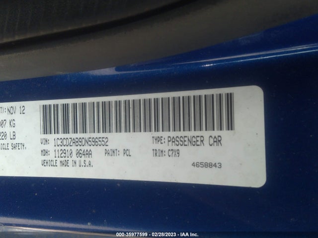 Dodge AVENGER SE 2013 1C3CDZAB9DN596552 Image 9