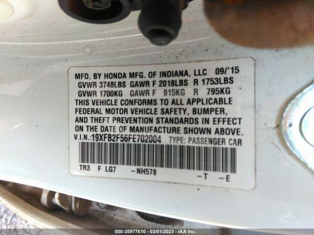 19XFB2F56FE702004 Honda Civic Sedan Lx