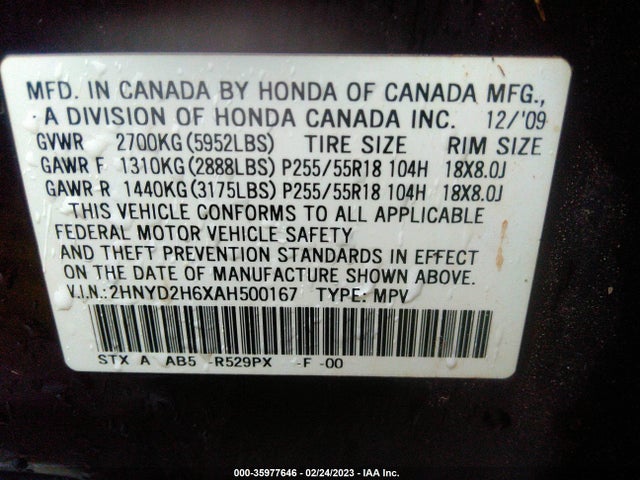 Acura Mdx Technology Pkg 2010 2HNYD2H6XAH500167 Image 10