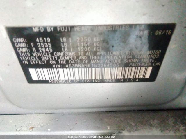 4S3BNAN61G3064585 Subaru Legacy 2.5i Limited