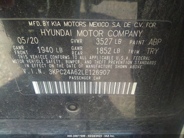 Hyundai ACCENT SE 2020 3KPC24A62LE126907 Image 10