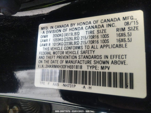 Honda CR-V LX 2015 2HKRM4H30FH691818 Image 9