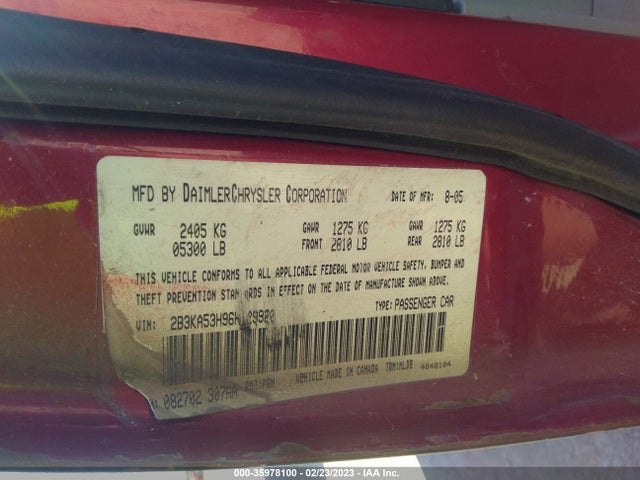 Dodge CHARGER R/T 2006 2B3KA53H96H229920 Image 10