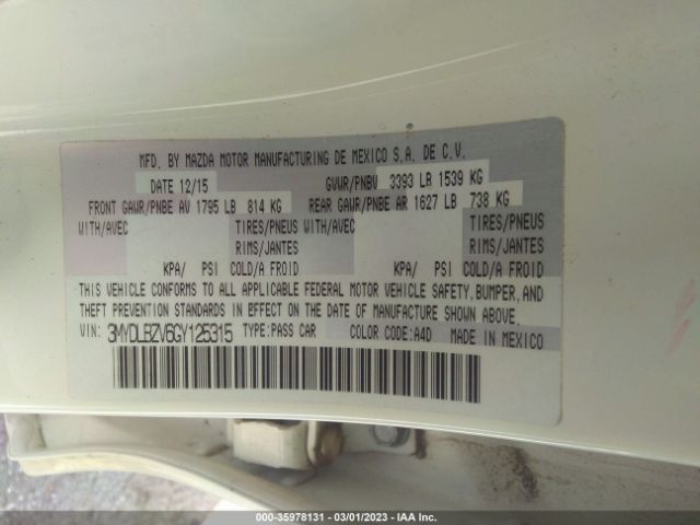 3MYDLBZV6GY125315 Scion IA