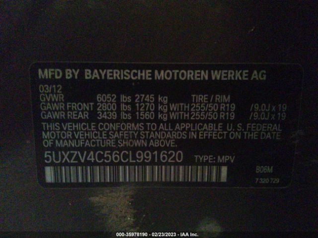 5UXZV4C56CL991620 BMW X5 35i