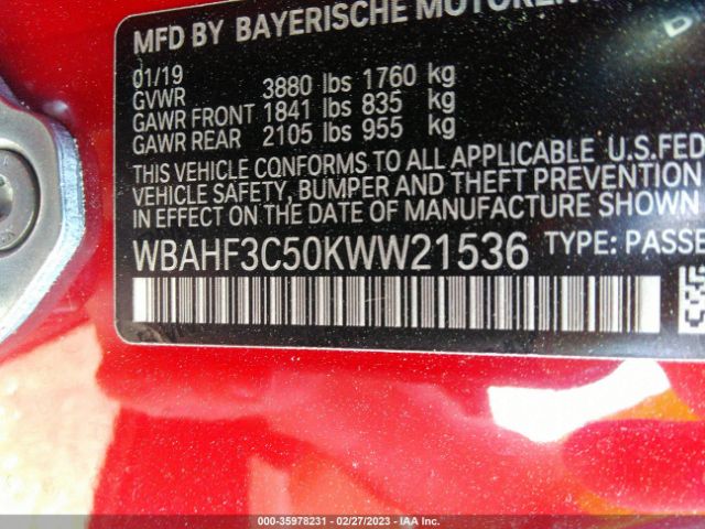 WBAHF3C50KWW21536 BMW Z4 Sdrive30i