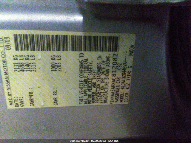 2010 NISSAN MAXIMA 3.5 S VIN: 1N4AA5APXAC812082