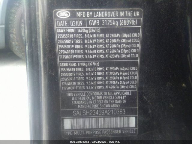 SALSH23459A210363 Land Rover Range Rover Sport Sc