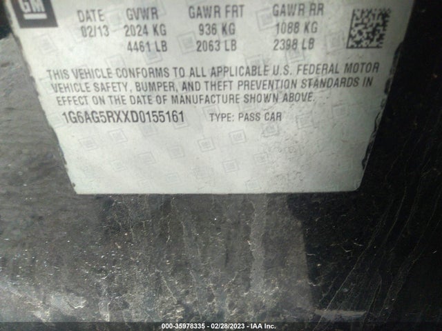 Cadillac ATS 2013 1G6AG5RXXD0155161 Image 9