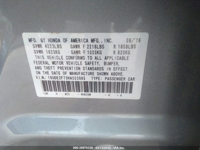 Acura Ilx W 2017 19UDE2F73HA003985 Image 9