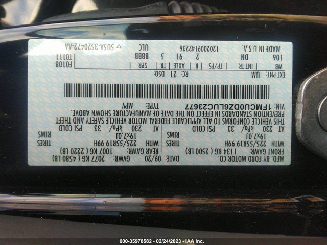 2020 Ford Escape, VIN: 1FMCU0DZ6LUC23677