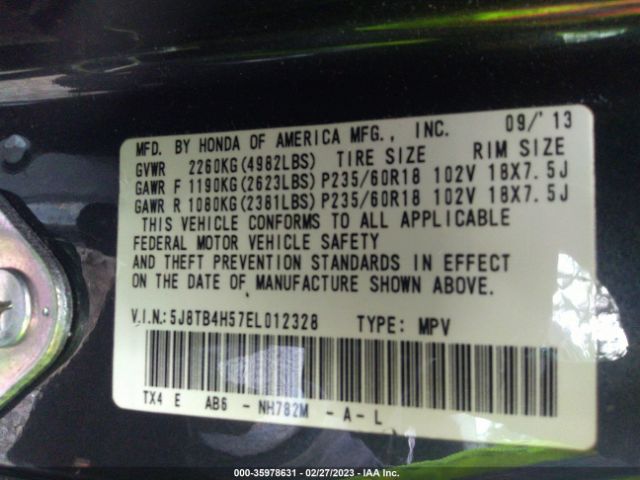 5J8TB4H57EL012328 Acura Rdx Tech Pkg