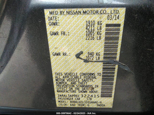 Nissan Altima 2.5 Sv 2014 1N4AL3AP9EC322415 Image 11