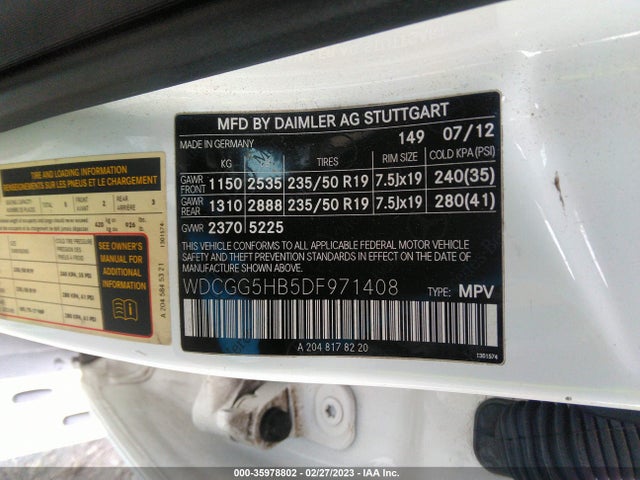 2013 MERCEDES-BENZ GLK-CLASS GLK 350 VIN: WDCGG5HB5DF971408