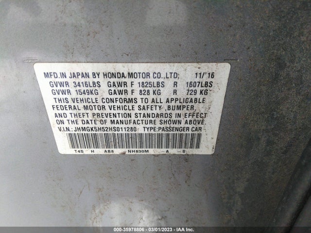 Honda FIT LX 2017 JHMGK5H52HS011280 Image 9