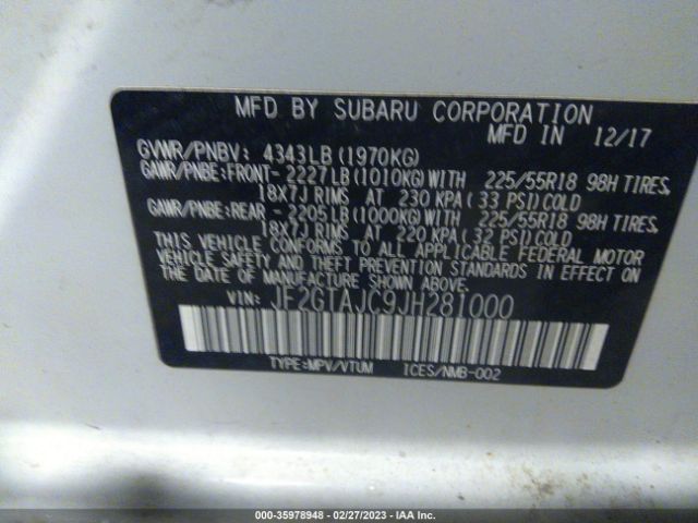 JF2GTAJC9JH281000 Subaru Crosstrek Limited