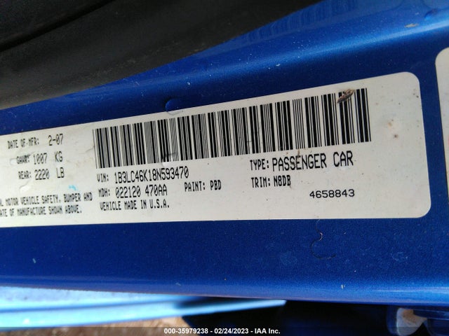 Dodge AVENGER SE 2008 1B3LC46K18N593470 Image 10