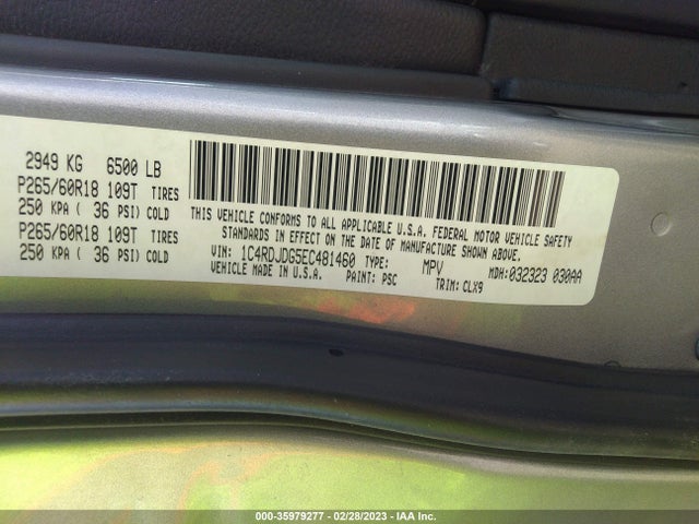 Dodge DURANGO LIMITED 2014 1C4RDJDG5EC481460 Image 9