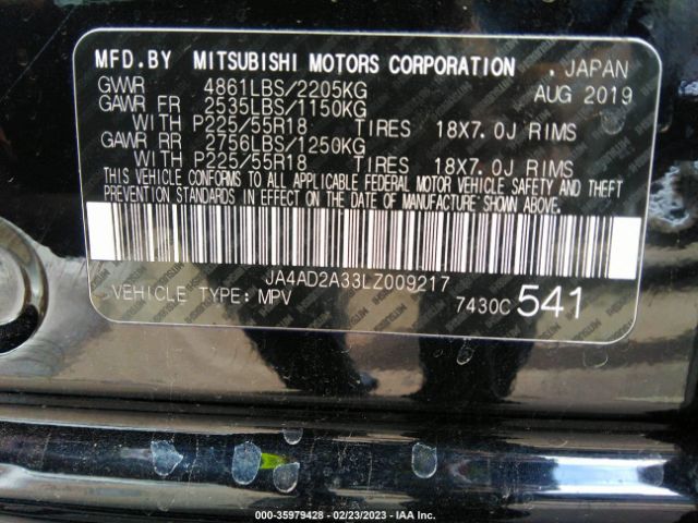 JA4AD2A33LZ009217 Mitsubishi Outlander Es