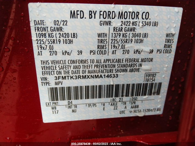 2022 Ford Mustang, VIN: 3FMTK3RMXNMA14633