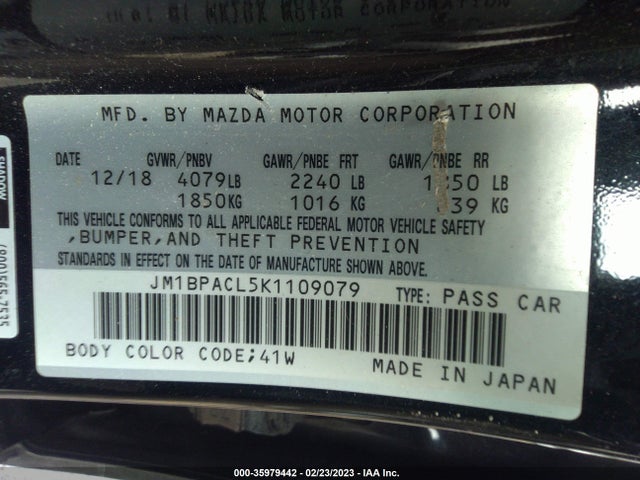 Mazda py 2019 JM1BPACL5K1109079 Image 21